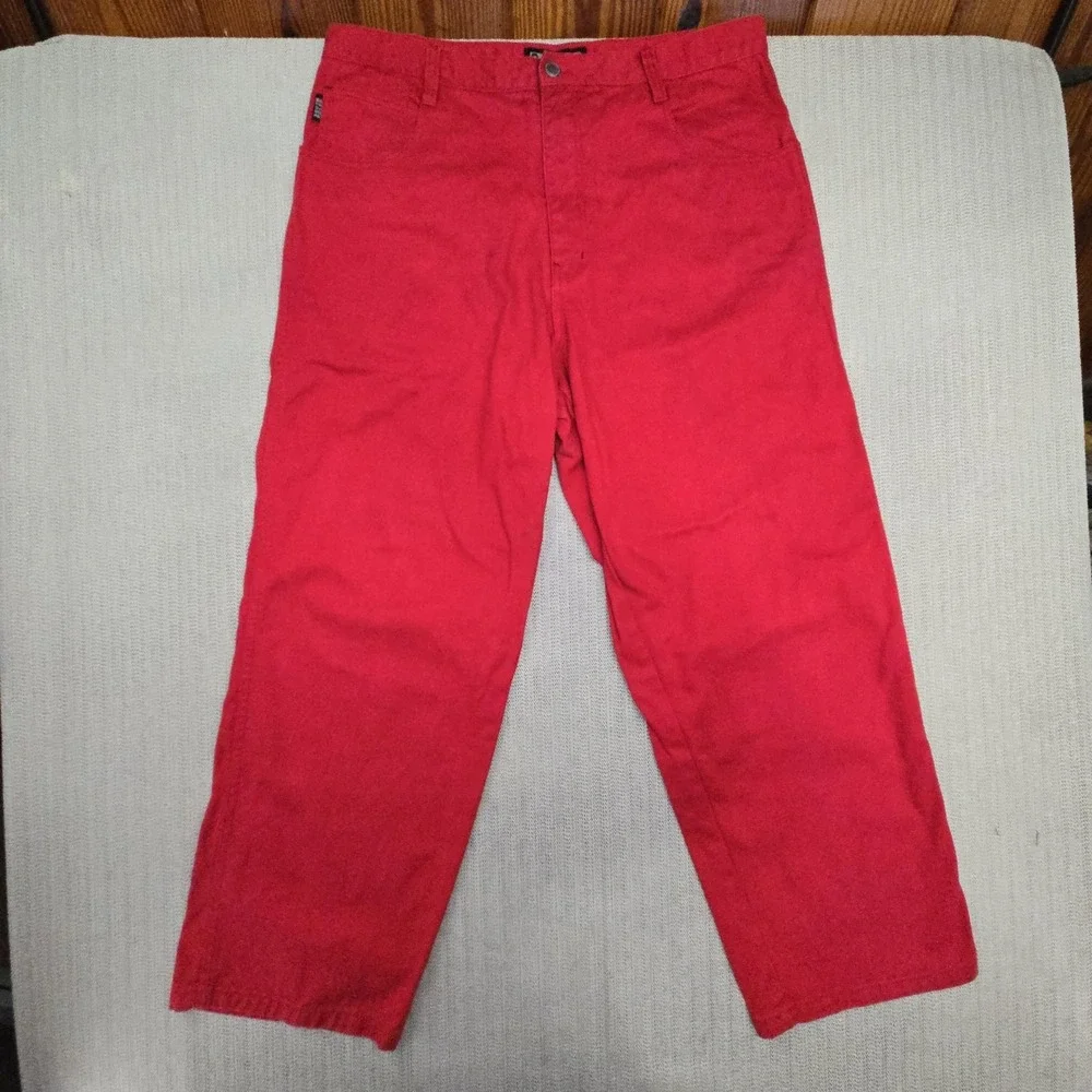 Southpole Jeans Mens 38x31 Red Relaxed Fit Straight Denim Hip Hop Skate